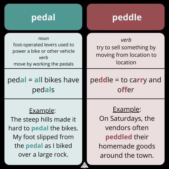 pedal vs. peddle